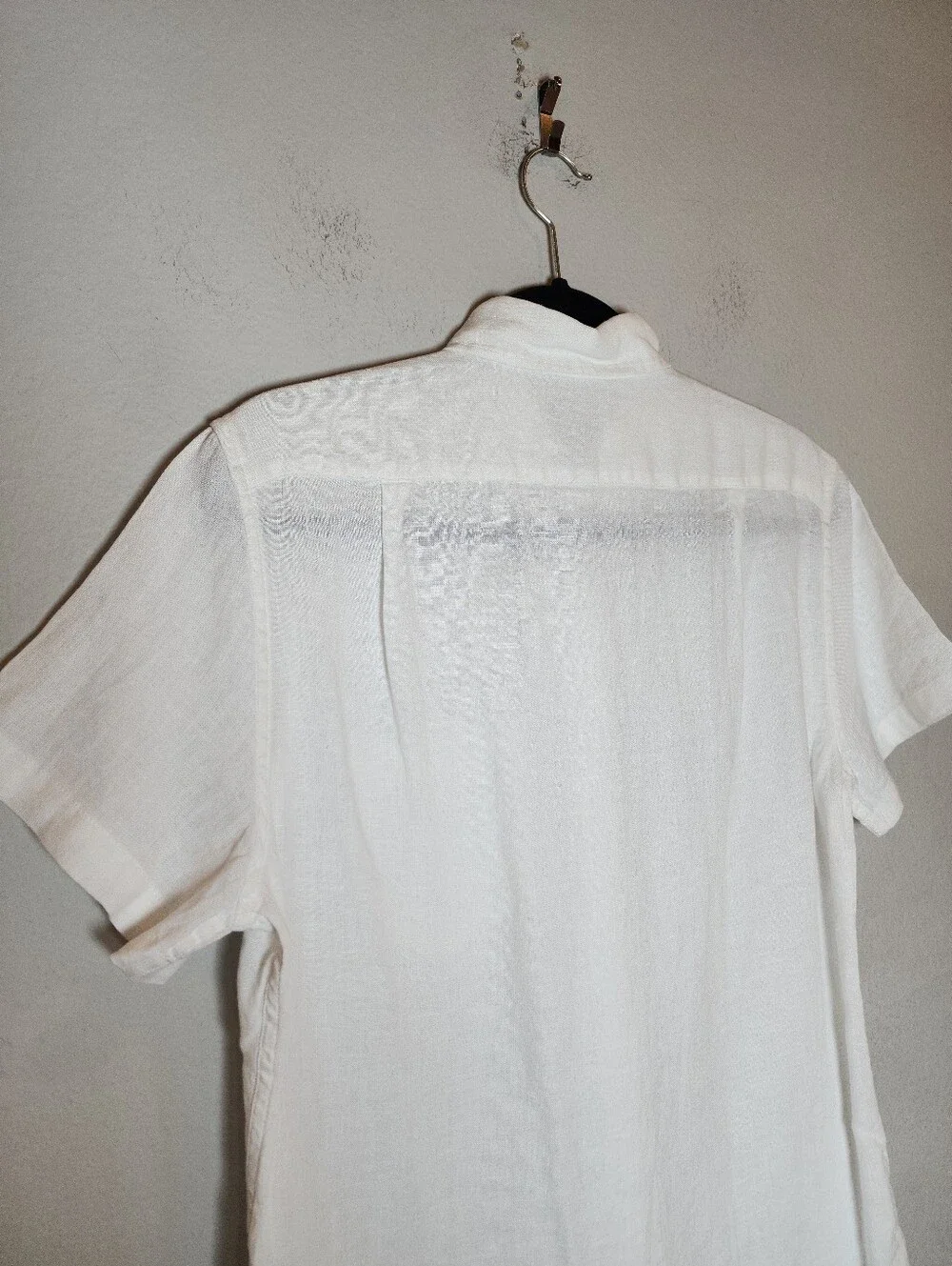 J. Crew White Short Sleeve Linen Button-Up Shirt